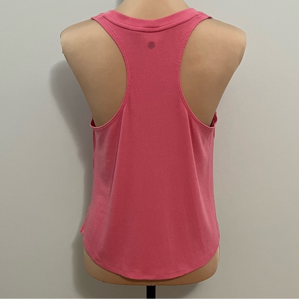 3/$30 Zella Splits Ribbed Racerback Tank Top Pink S/Small Relaxed Fit Workout - Picture 4 of 12